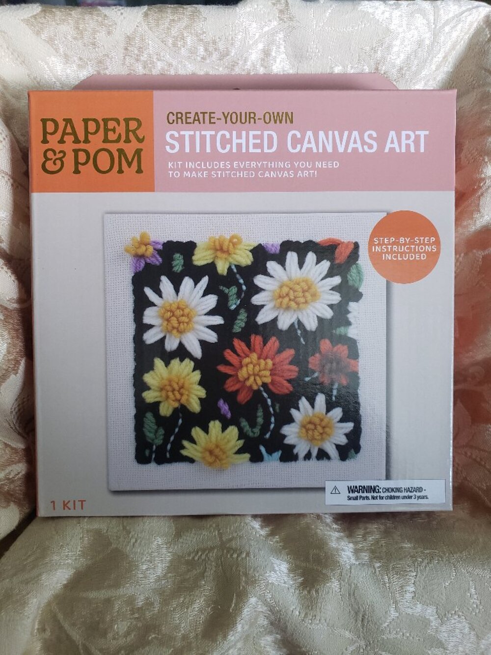 Paper & Pom Create-Your-Own Stitched Canvas Art Kit